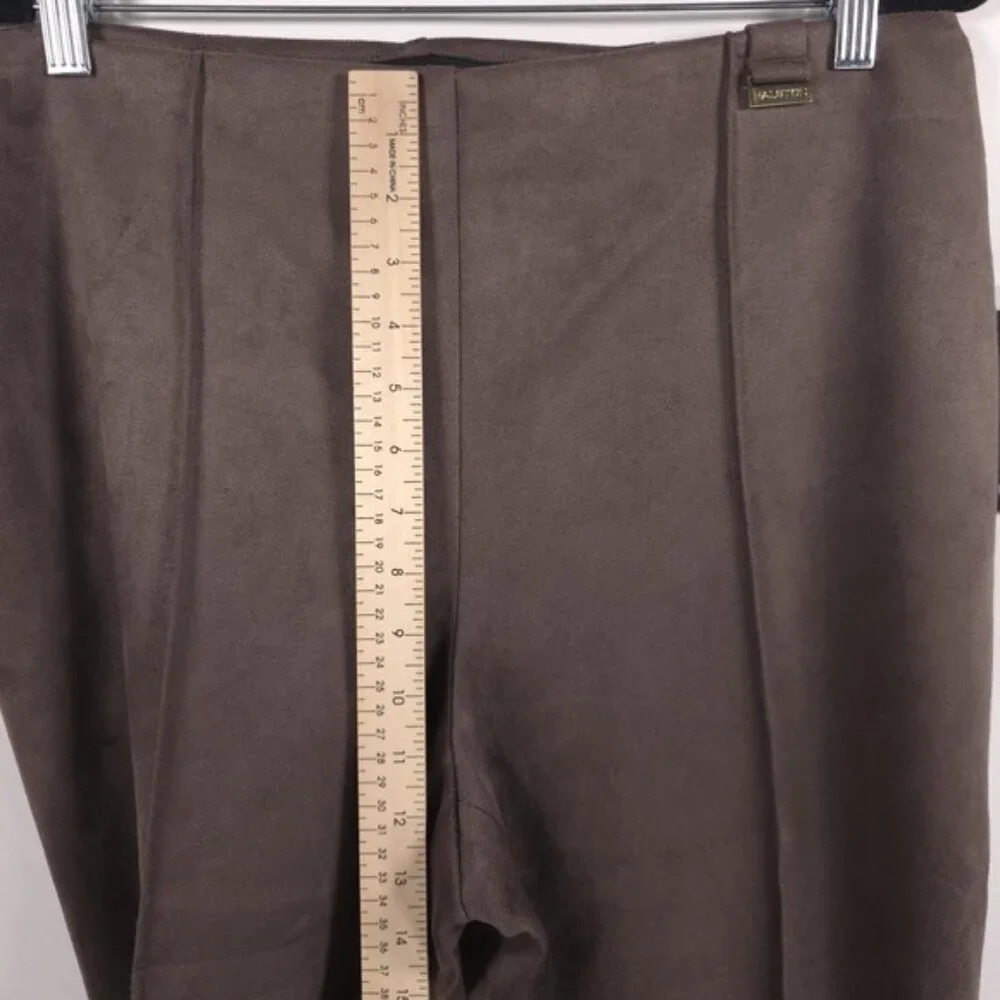 NWT HALSTON Faux Suede Pull on Pants‎ Taupe SOFT STRETCHY H1406AMX Size LARGE